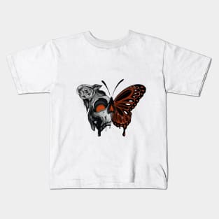 Butterfly with skull and weed Kids T-Shirt